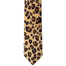 LEOPARD SPOTTED Mens SLIM TAN and BLACK NECKTIE