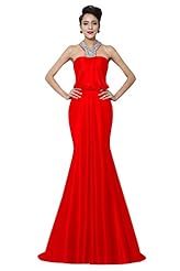 Sheath Chiffon Lace-Up Pleated Halter Evening Dress/Prom Dress/Party Dress  with a Court Train 