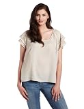 Calvin Klein Jeans Women's Plus-Size Beaded Double Sleeve Scoop Neck Top, Peyote, 1X