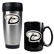 Arizona Diamondbacks MLB Stainless Steel Travel Tumbler & Black Ceramic Mug Set - Primary Logo