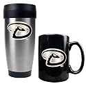 Arizona Diamondbacks MLB Stainless Steel Travel Tumbler & Black Ceramic Mug Set - Primary Logo