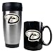 Arizona Diamondbacks MLB Stainless Steel Travel Tumbler & Black Ceramic Mug Set - Primary Logo by Great American Products