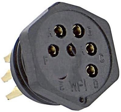 Cooper Interconnect 126-1057 , connector, mini hex, basic female, solder cup termination, 7 socket contact
