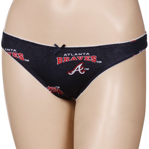 Atlanta Braves Ladies Navy Blue Maverick Thong Underwear (Small)