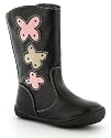 Princess Stardust "Admiral" Girls Zip Up Boots With Butterfly Detail - Brown/Pink/Cream