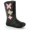 Princess Stardust 'Admiral' Girls Zip Up Boots With Butterfly Detail - Brown/Pink/Cream