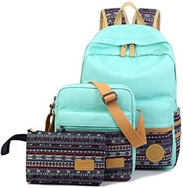 Casual Lightweight Canvas Laptop Bag/Shoulder Bag/School Backpack ( Water Blue )