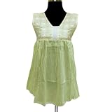 Handmade Embroidered Ladies Cotton Top With Sequins, Frill Sleeves & Frock Look (Free Shipping) LLtop0030rr