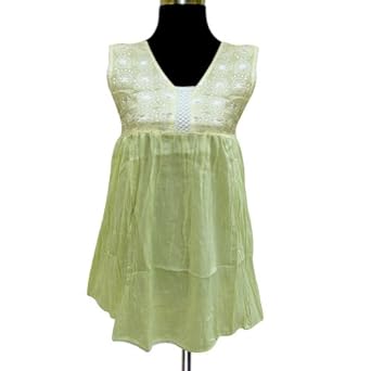 Handmade Embroidered Ladies Cotton Top With Sequins