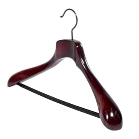 Super Deluxe Cherry Wood Suit Hanger w/bar