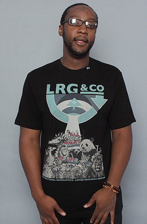 LRG The Research Group Tee in Black,T-shirts for Men