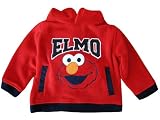 Sesame Street Elmo Hoodie - Embroidered Double Sided Fleece Hooded Sweatshirt