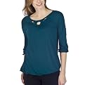 Mossimo&reg; Black Women's Cut Out Tee - Celestial Teal