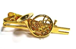 Miniblings Krawattennadel Horn mit Box vergoldet Hornist Waldhorn Hörner Krawattenklammer