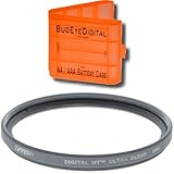 Tiffen 52mm Digital HT (High Transmission) Ultra Clear Titanium Multi-Coated UV Protection Filter (plus one 4 AA / AAA battery case)
