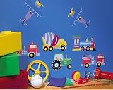 Wallies Wallpaper Cutouts 25 Olive Kids Trains, Planes & Trucks