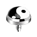Surgical Steel Internally Threaded Yin Yang Logo Dermal Anchor Top