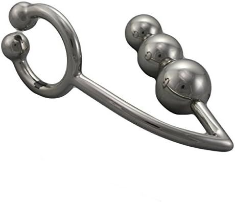 Medical Grade Stainless Steel Male Intruder Triple Ball Anal Hook Erection Enhancer