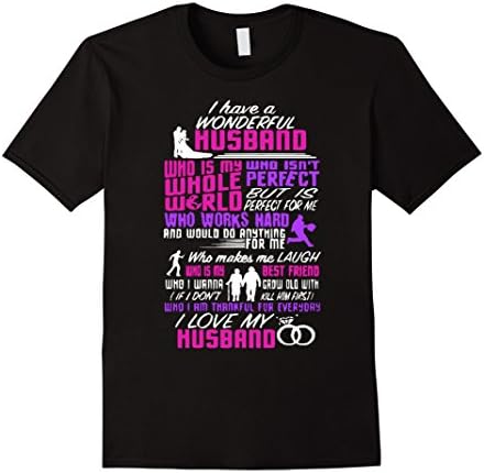 Men's Wonderful Husband T Shirt, I Love My Husband T Shirt 3XL Black