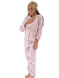 Flannel Pajama Set Womens Top Matching Pants Soft Warm PJS Floral Print