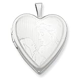 Sterling Silver 20mm Mother and Baby Heart Locket