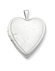 Sterling Silver 20mm Mother And Baby Heart Locket