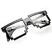 zeroUV - Pixelated 8-Bit Clear Lens Computer Nerd Geek Gamer Glasses