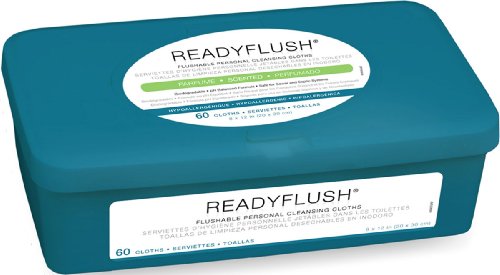 Medline ReadyFlush Flushable Wet Wipes 9 x 13, 60 Count Tubs - Case: 9