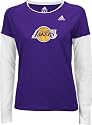 Los Angeles Lakers adidas Women's Primary Logo Long Sleeve Layered Tissue Tee