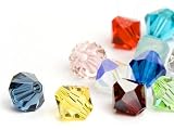 Glasperlen zum Auffaedeln von Swarovski Doppelkegel 3mm (Colormix), 16 Stueck