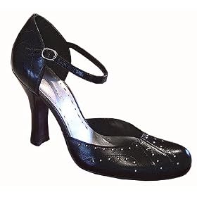 BCBG BCBGirls Mill K Black Studded Ankle Heels Pumps