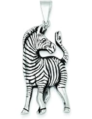 Sterling Silver Antiqued Zebra Pendant Jewelry