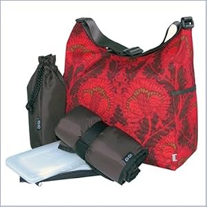 OiOi Designer Vintage Poppy Hobo Diaper Bag