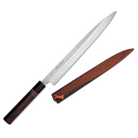 Aritsugu Shiro-ko Honyaki Yanagi 10.5 (27cm) - Right Red Sandalwood handle and Red... by 