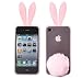 Bunny Rabit Silicone Case Skin for Iphone 4 Stand Tail Holder