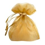 Or, 50 sachets, pochettes, sacs en organza pour Marriage, Bijoux, Cadeaux, 9x12 cm. Vendus par MERRYPLANET. Disponible en 10 couleurs.