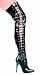 Women's 5 Inch Heel Thigh High Stretch Boot With Side Laces (Black;8)