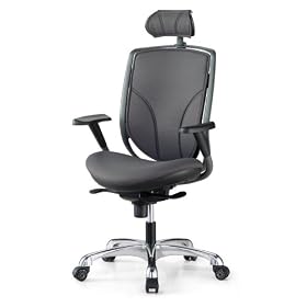 MaiChair High Back Chair with Adjustable Arms, Taupe by MaiSPACE