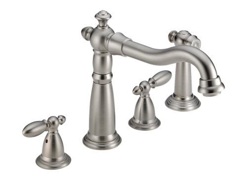 Delta 2256SS-216SS Victorian Double-Handle Kitchen Faucet with Spray, Stainless