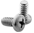 Stainless Steel 18-8 Metric Slotted Pan Head Machine Screw M5-0.8 x 10mm Length (Pack of 10)
