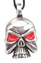 Red Eyes Skull Bone Pewter Pendant Necklace
