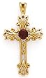 14K GARNET CROSS .31CT.TW.