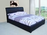 Leather Ottoman 3ft Single bed – Black