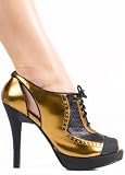 Designer Sexy Artistic Oxford Peep Toe Bootie from Hot Fash Shoes - WALNUT Bronze