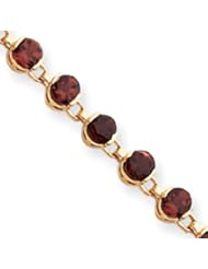 14k Gold Completed Fancy Garnet Bracelet