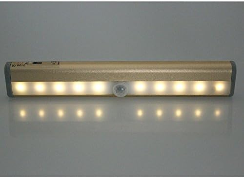 Brila Motion Sensor LED night Light, Wireless Infrared Motion Detector light, Closet Light, Wall Light, Bed Lamp, Drawer Light, Corridor Light, Security Light. AAA Battery Powered. (warm light)