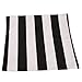 Set of 2, Soft Cotton Canvas Black White Stripe Pattern Pillowcase Pillow Encasement, 17 Inch X 17 Inch