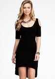 bebe Hi-lo Cold Shoulder Sweater Dress