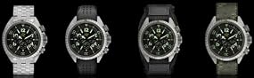 Rogue Warrior Avenger Silver Metal Band 200M Chronograph Watch Special Edition 4 Bands in 1 Package Deal (Silicone Rubber, Velcro, & Camo Digital Band Included)