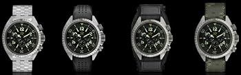 Rogue Warrior Avenger Silver Metal Band 200M Chronograph Watch Special Edition 4 Bands in 1 Package Deal (Silicone Rubber, Velcro, & Camo Digital Band Included)